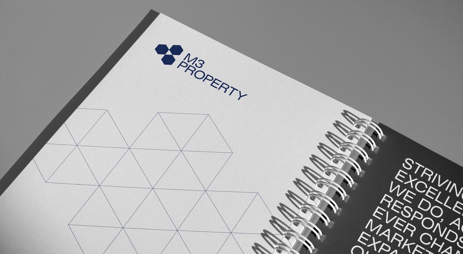 M3 Property - Brand and Website - Ring Bound Notepad Design | Atollon - a design company
